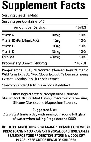 Progesterone 5000 dietary supplement